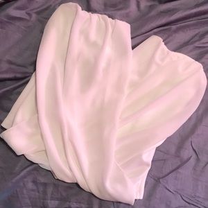 White strapless crop top